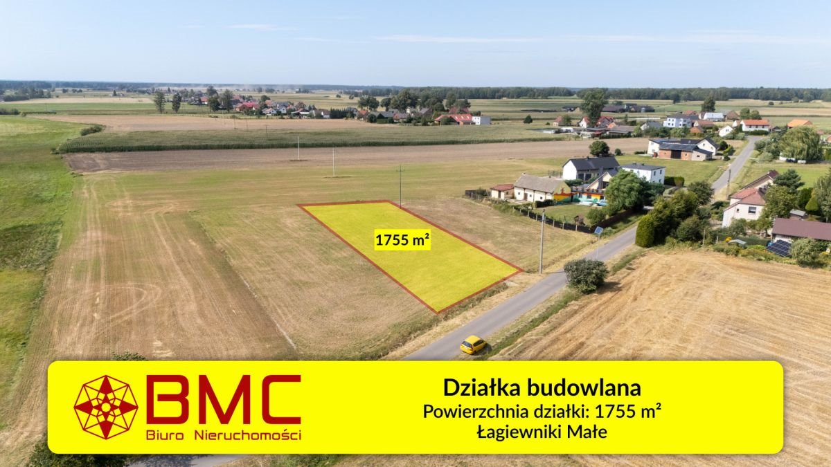 Sprzedam działkę 1755 m² z mediami w Łagiewnikach Małych Łagiewniki Małe, Przyjaźni  1 755m2 Foto 1