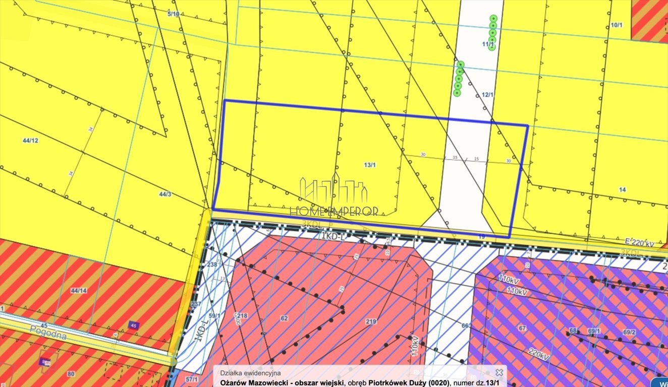 Działka rolna z planem na zabudowę mieszkaniową, media Piotrkówek Duży, Pogodna  16 200m2 Foto 1