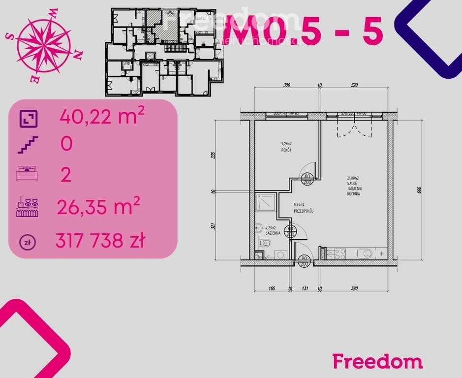 Mieszkanie dwupokojowe na sprzedaż Bonin  40m2 Foto 1