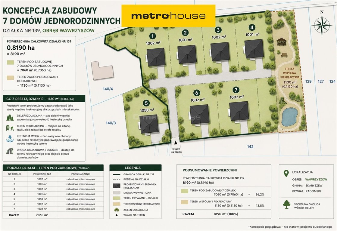 Na sprzedaż działka 8 190 m² z warunkami na 7 domów w Wawrzyszowie Wawrzyszów  8 190m2 Foto 1
