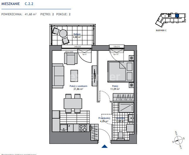 Mieszkanie dwupokojowe na sprzedaż Gdynia, Dąbrowa, Rdestowa  42m2 Foto 10