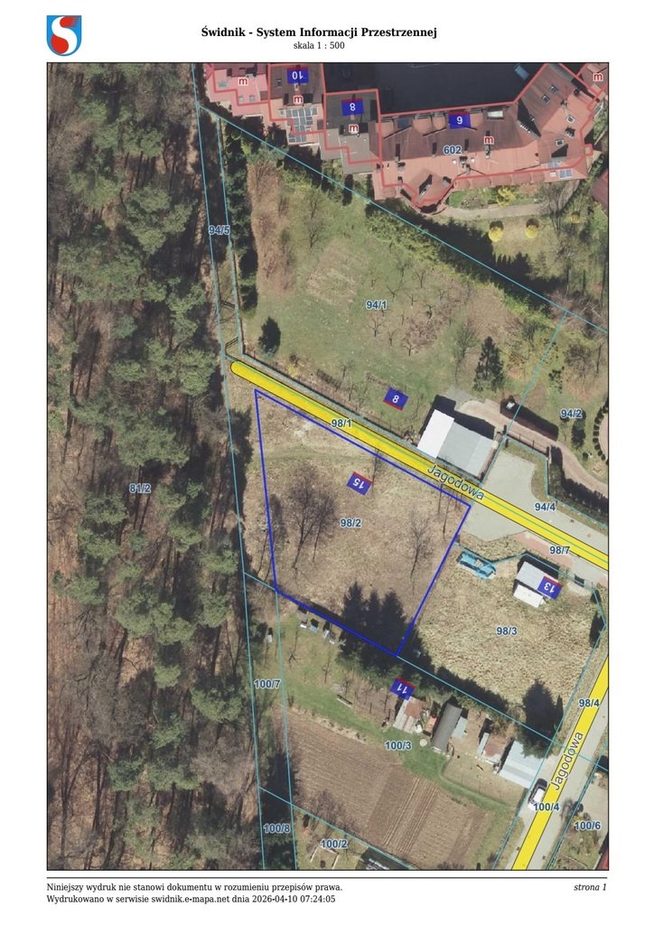 Działka pod zabudowę jednorodzinną przy lesie w Świdniku Świdnik, Jagodowa  822m2 Foto 1
