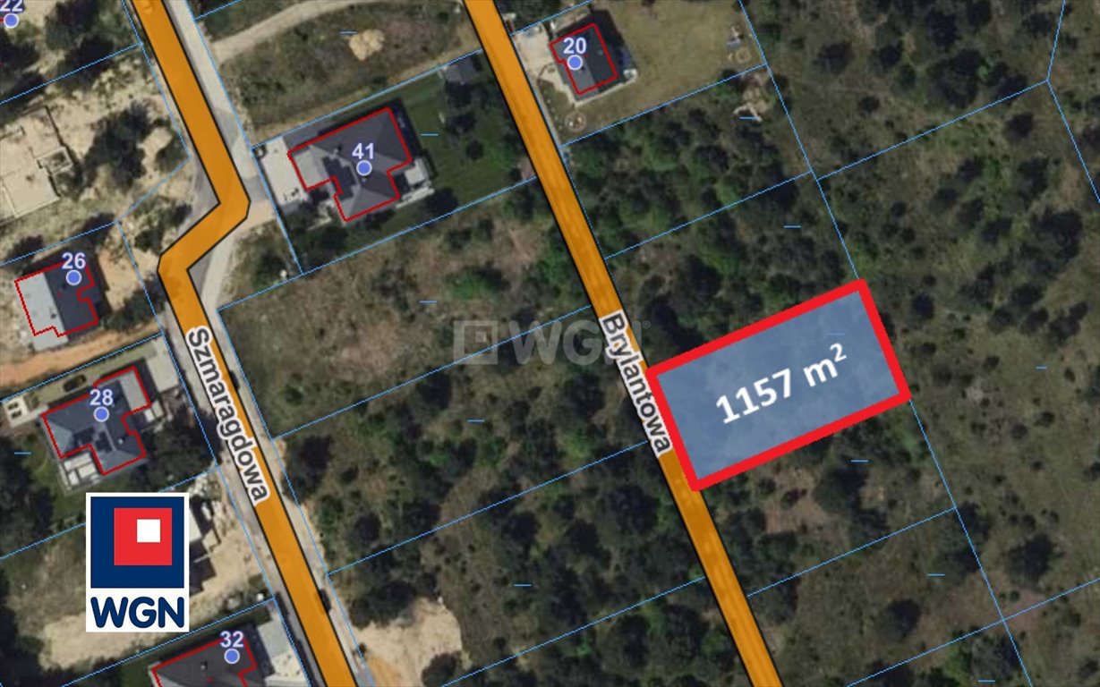 Działka budowlana 1157 m² w Konopiskach z warunkami zabudowy Konopiska, Brylantowa  1 157m2 Foto 1