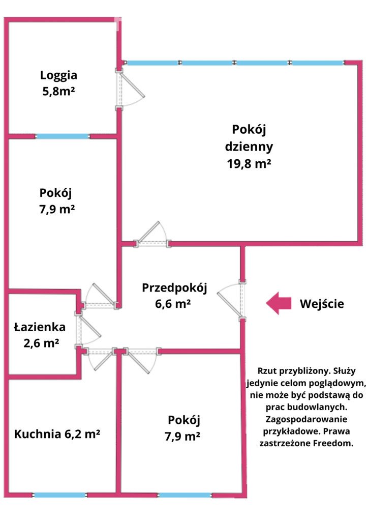 Mieszkanie trzypokojowe na sprzedaż Wrocław, Szczepin, Szczepin, Głogowska  56m2 Foto 5