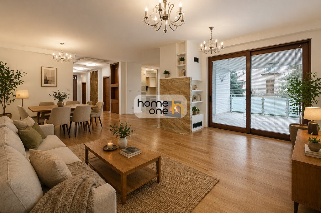 Przestronny 205 m² apartament z tarasem i marmurowym kominkiem Warszawa  205m2 Foto 1