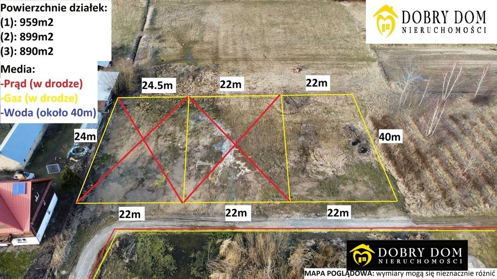 Działka 899 m² w spokojnej okolicy z prądem i gazem Niewodnica Nargilewska  899m2 Foto 1