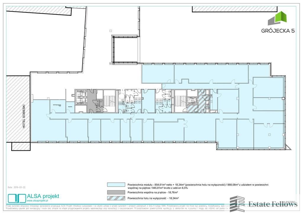 Nowoczesny biurowiec klasy A z parkingiem i doskonałą komunikacją Warszawa, Ochota, Grójecka  854m2 Foto 1
