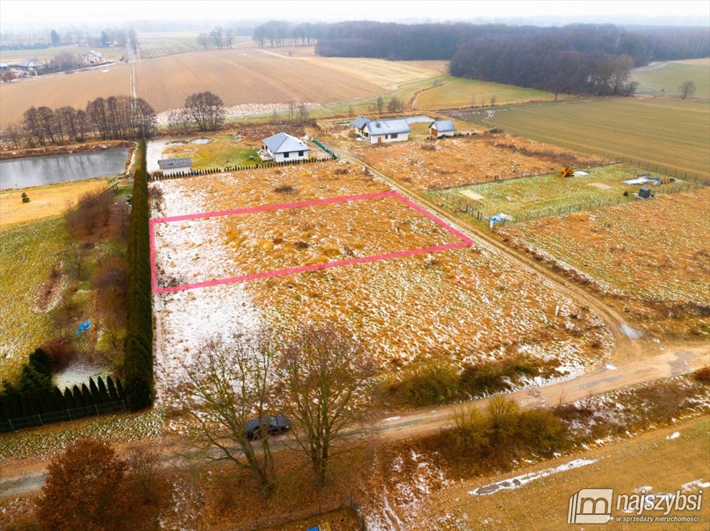 Działka 1522 m2 pod dom w spokojnej okolicy z mediami Rożnowo Nowogardzkie, Wieś  1 522m2 Foto 1
