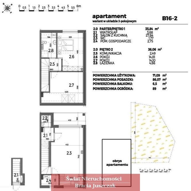 Mieszkanie trzypokojowe na sprzedaż Wrocław, Brochów, Brochów  71m2 Foto 1