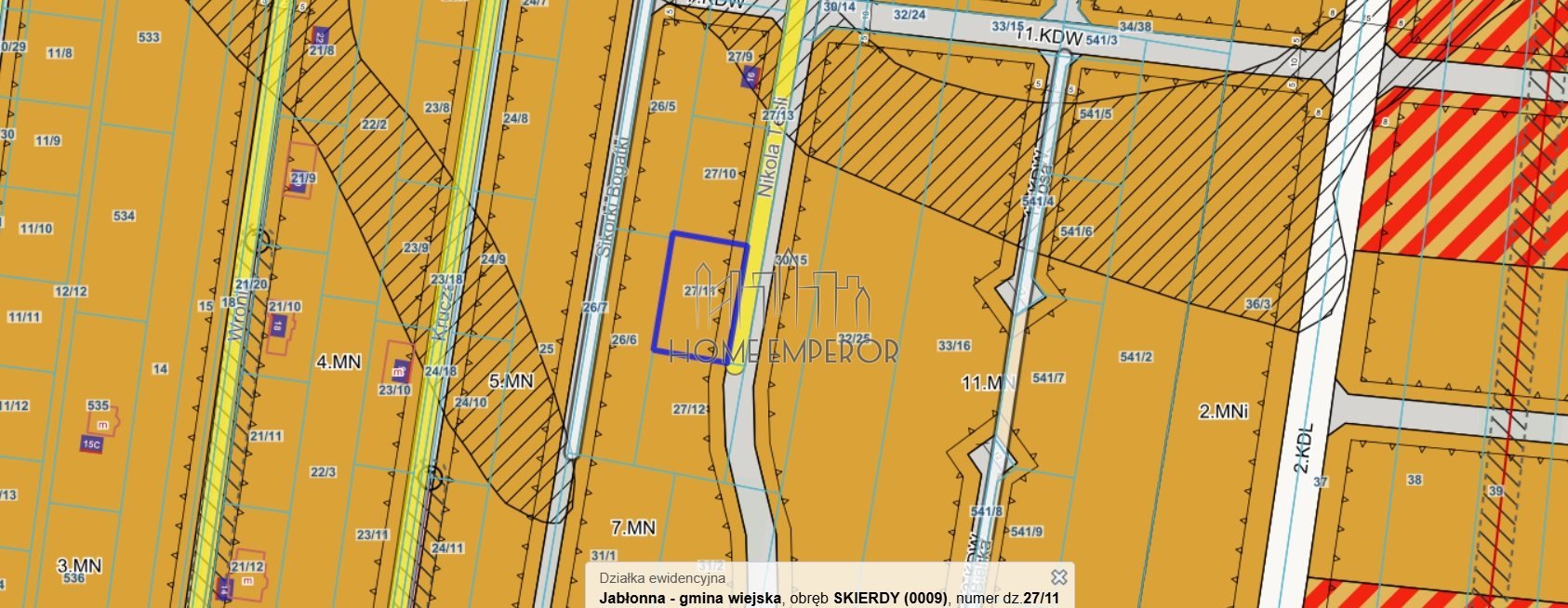 Działka budowlana na sprzedaż Skierdy, Nikola Tesli  1 012m2 Foto 1