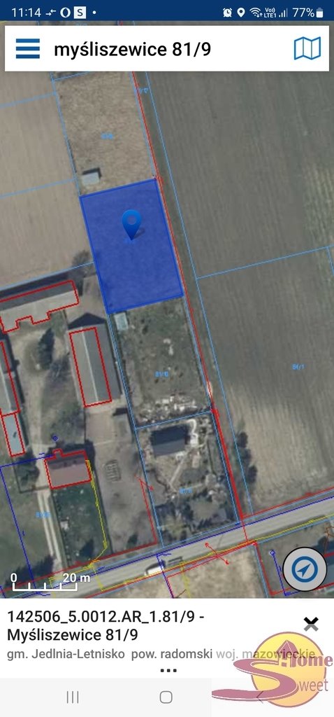 Działka 935 m² pod dom - media w ulicy - spokojna okolica Myśliszewice  935m2 Foto 1