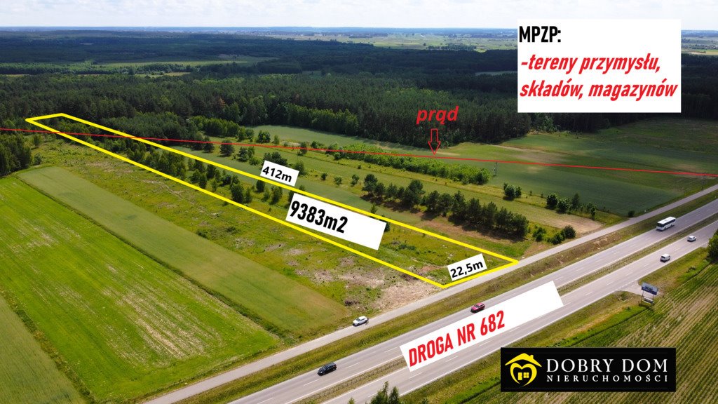 Działka przemysłowa 9383 m² z mediami i dojazdem asfaltowym - polecam! Uhowo  9 383m2 Foto 1