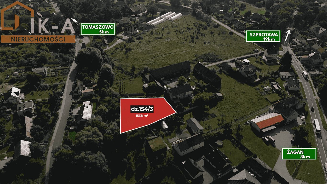 Zapraszam do obejrzenia działki 1538 m² z WZ, media, blisko Żagania Bożnów, Bożnów  1 538m2 Foto 1