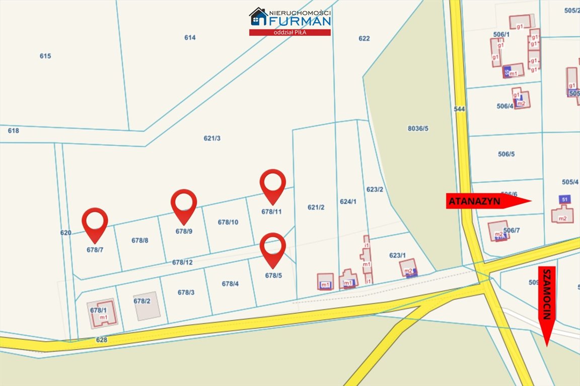 Działka budowlana na sprzedaż Szamocin, Atanazyn  876m2 Foto 1
