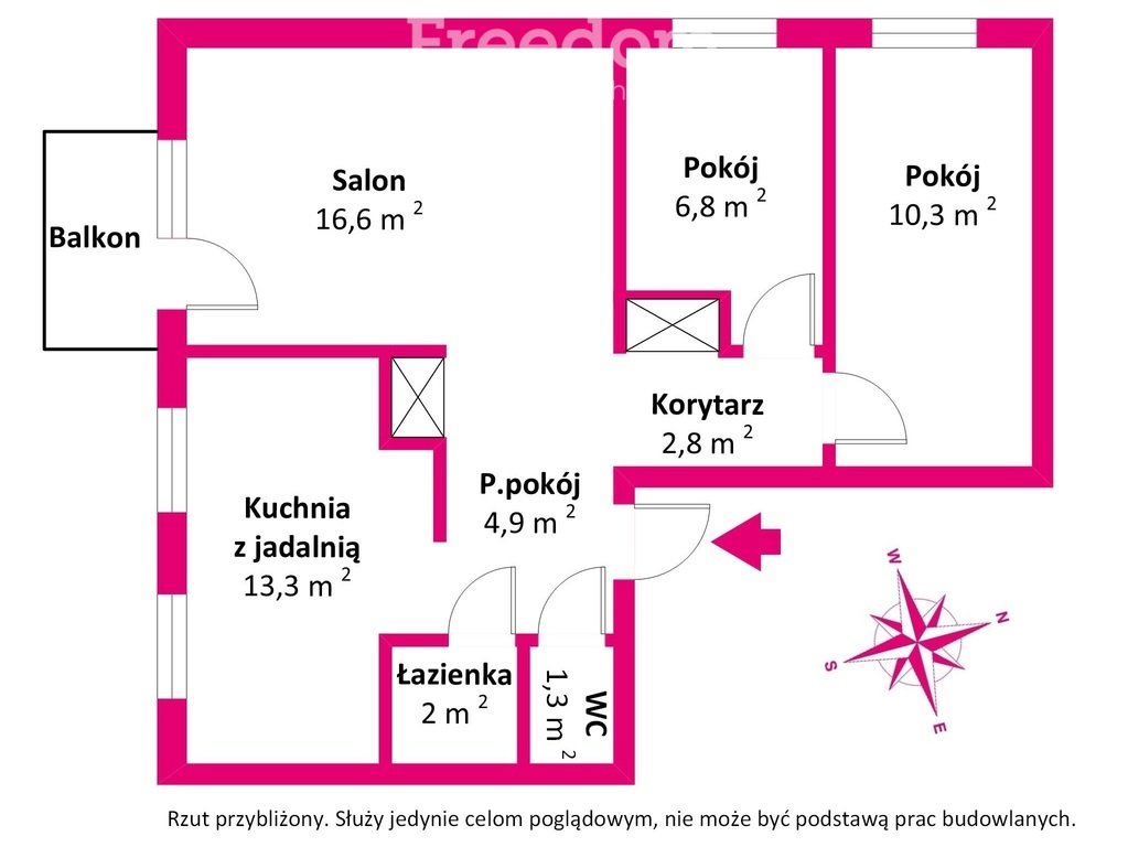 Mieszkanie trzypokojowe na sprzedaż Elbląg, Henryka Barona  59m2 Foto 13