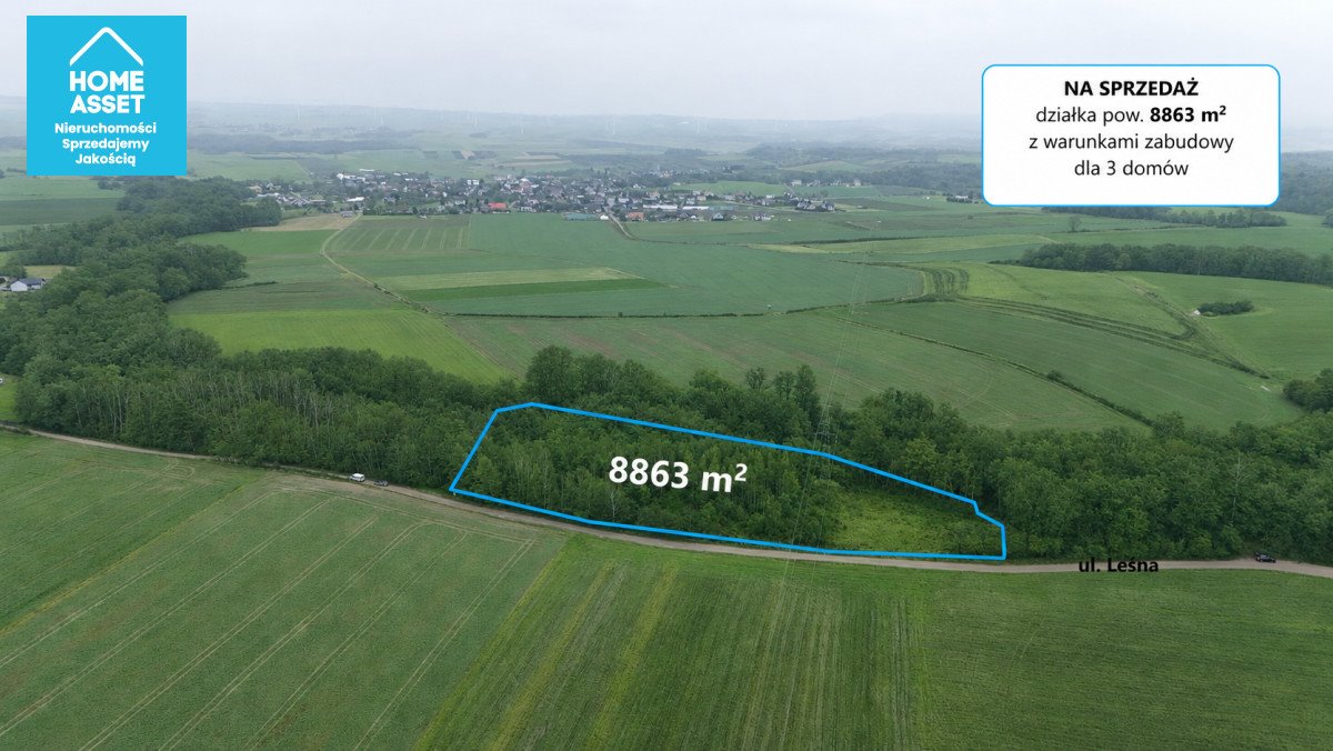 Działka 8 863 m² pod zabudowę 3 domów - las i prywatność Werblinia, Leśna  8 863m2 Foto 1