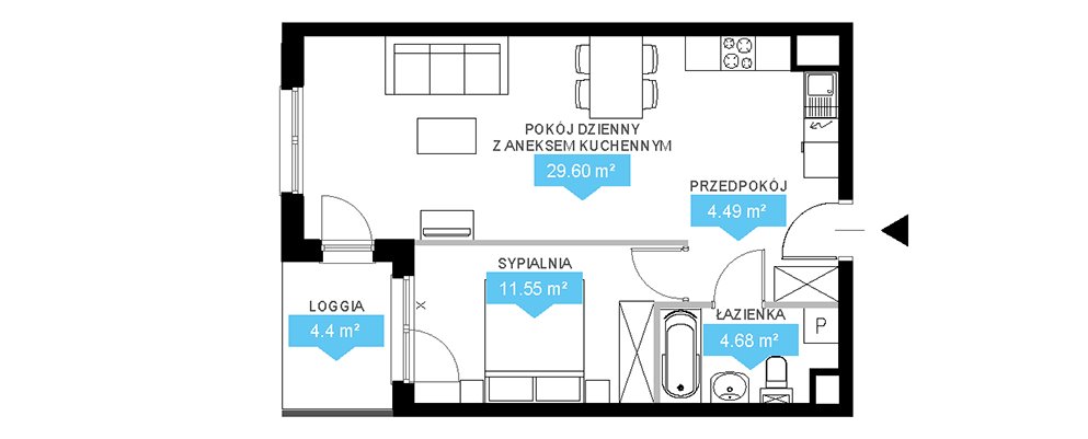 Mieszkanie dwupokojowe na sprzedaż Poznań, Jeżyce, Nad Seganką  50m2 Foto 4