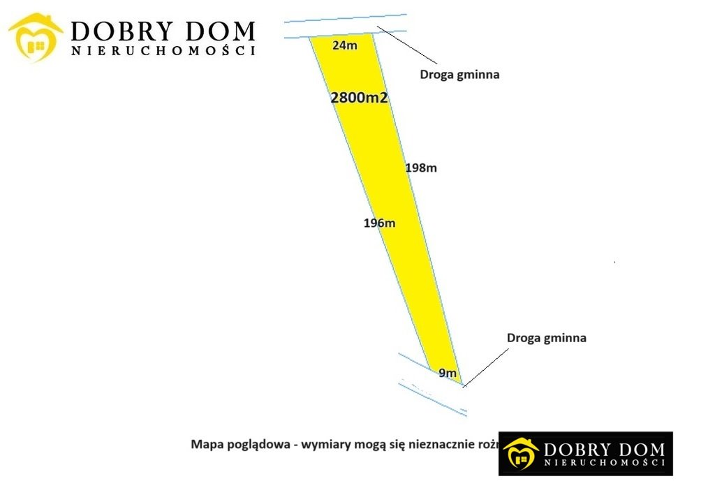 Działka rolna 2800 m² z mediami i piękną okolicą Wierobie  2 800m2 Foto 1