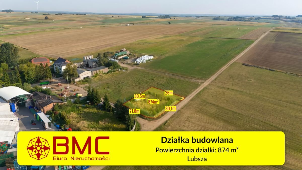 Działka budowlana 874 m² w Lubszy – cisza i spokój Lubsza, Młynek  874m2 Foto 1