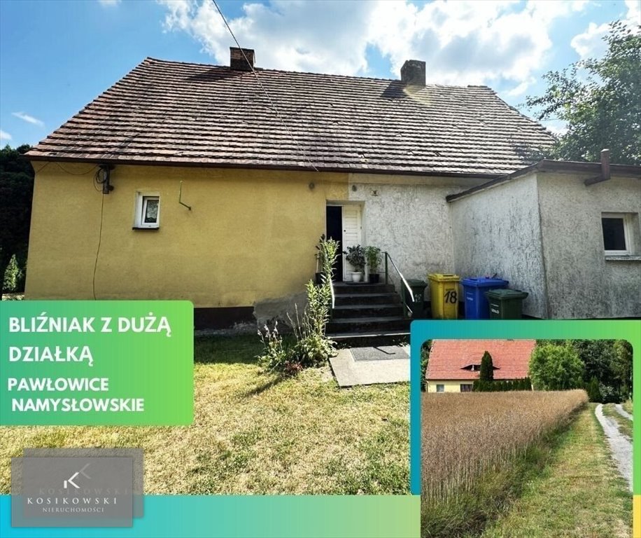 Urokliwy dom bliźniaczy 50 m² - działka 21 arów Namysłów, Pawłowice Namysłowskie  50m2 Foto 1
