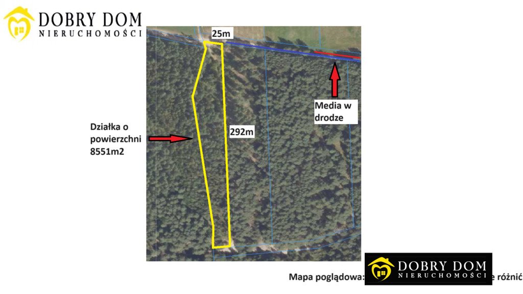 Działka leśna z wodą i energią, piękne widoki Chojnowo  8 551m2 Foto 1