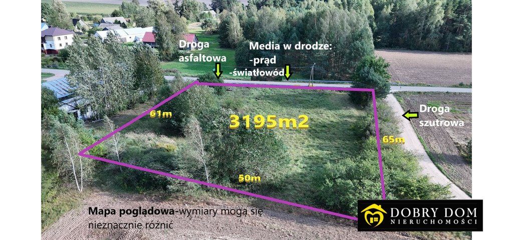 Działka 3195 m² z warunkami zabudowy i dostępem do internetu Zamczysk  3 195m2 Foto 1