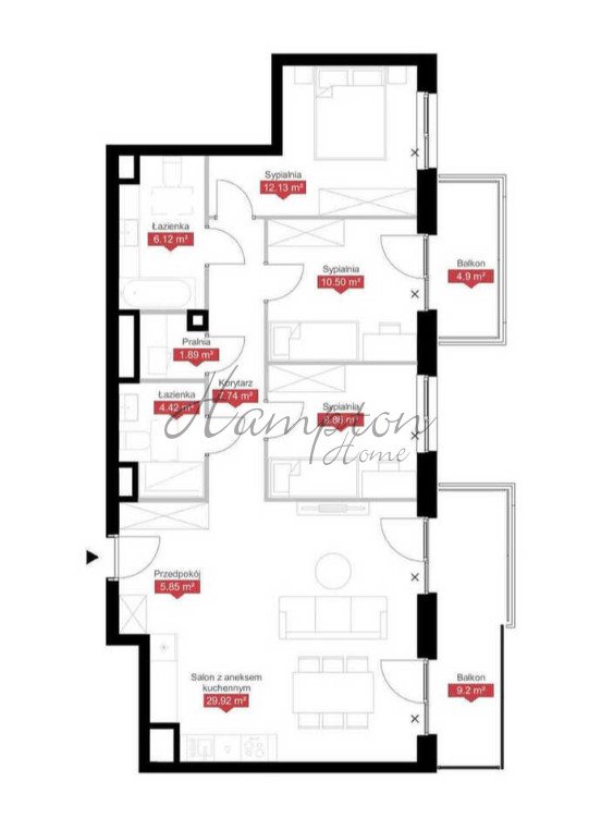 Przestronny apartament 88m2 z balkonami, 3 sypialnie, bez PCC Warszawa, Mokotów, Wołoska  88m2 Foto 1