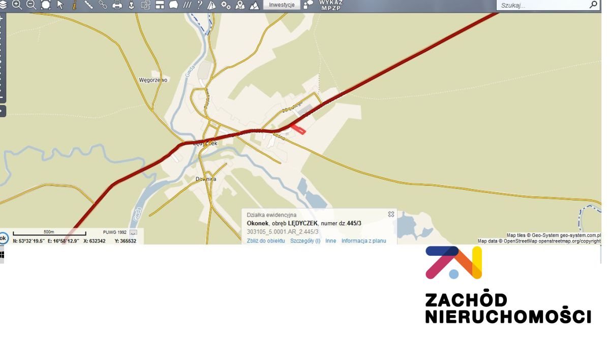 Działka pod działalność w Lędyczku, 1767 m², inwestycja Lędyczek  1 767m2 Foto 1