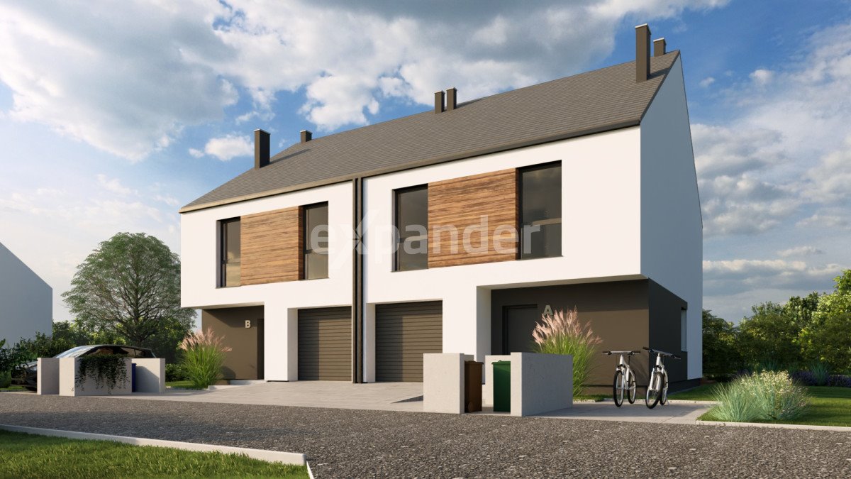 Nowoczesny dom bliźniak z garażem, 138 m², ogród 150 m² Siechnice  138m2 Foto 1