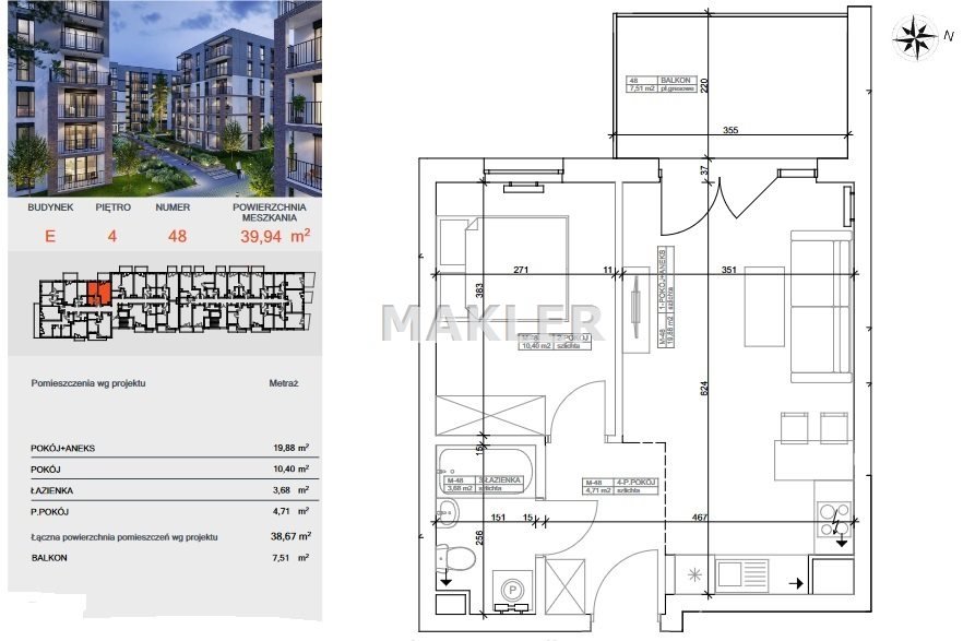 Mieszkanie dwupokojowe na sprzedaż Bydgoszcz, Bocianowo  39m2 Foto 4