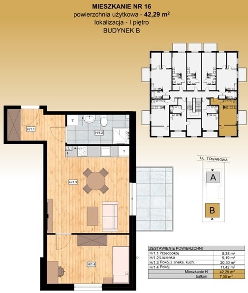 Do sprzedania nowoczesne 42 m² mieszkanie z balkonem w Stargardzie Stargard, Towarowa  42m2 Foto 1