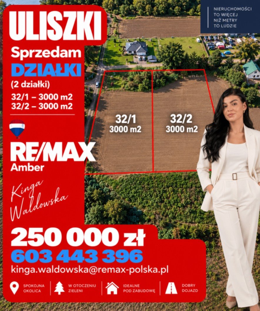 Zapraszam do zakupu działek 3000 m² w Uliszkach, blisko morza Uliszki, 5  3 000m2 Foto 1