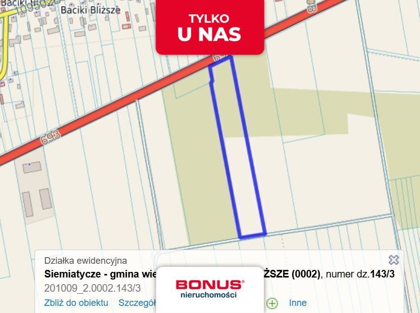 Zapraszam do zakupu działki 1,83 ha z drzewostanem i dostępem do drogi Baciki Bliższe  18 300m2 Foto 1