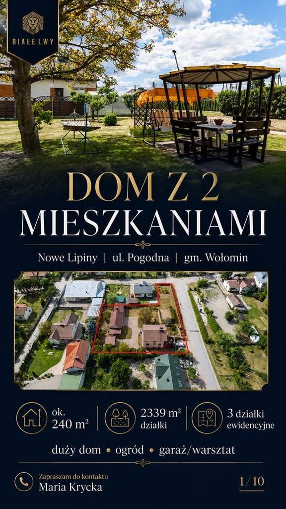 Przestronny dom z dwoma niezależnymi mieszkaniami i dużą działką Nowe Lipiny, Pogodna  241m2 Foto 1