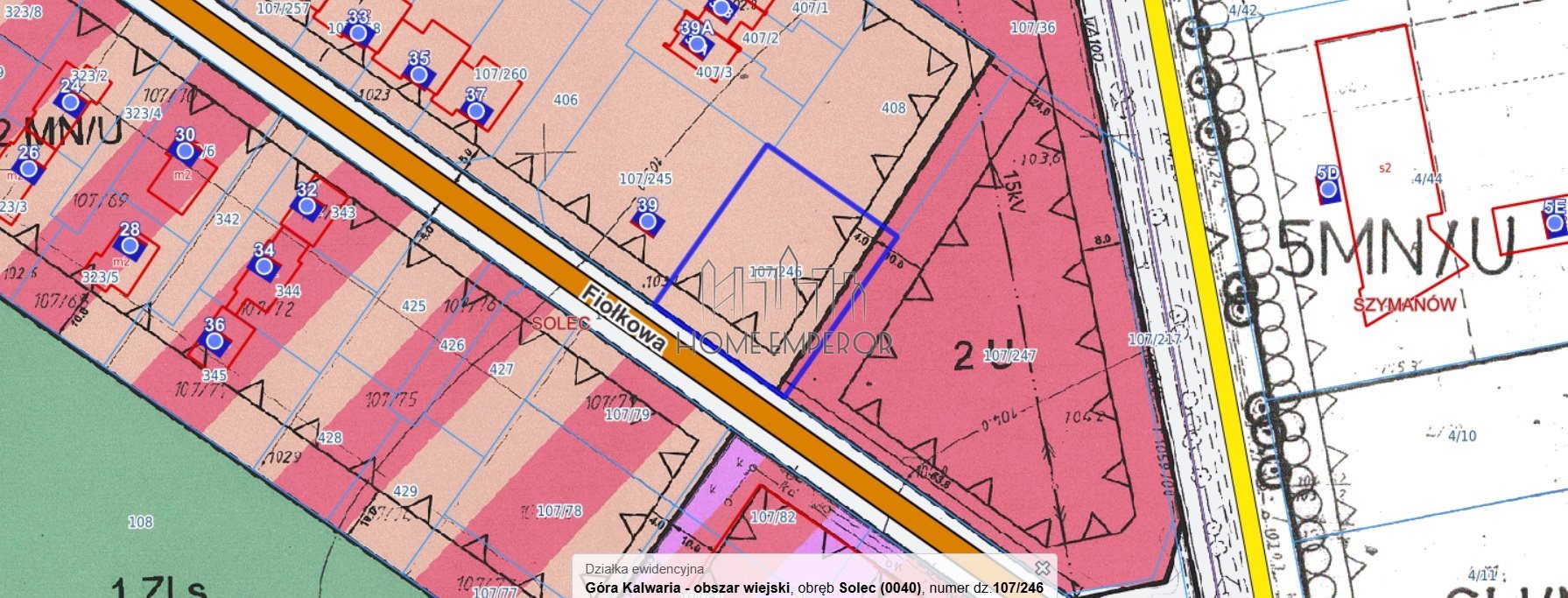 Działka budowlana na sprzedaż Solec, Fiołkowa  1 000m2 Foto 1