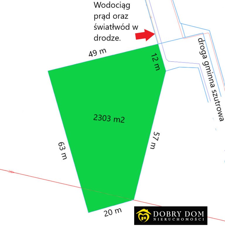 Działka 2303 m² w Giełczynie – prywatność i pełne media Giełczyn  2 303m2 Foto 1