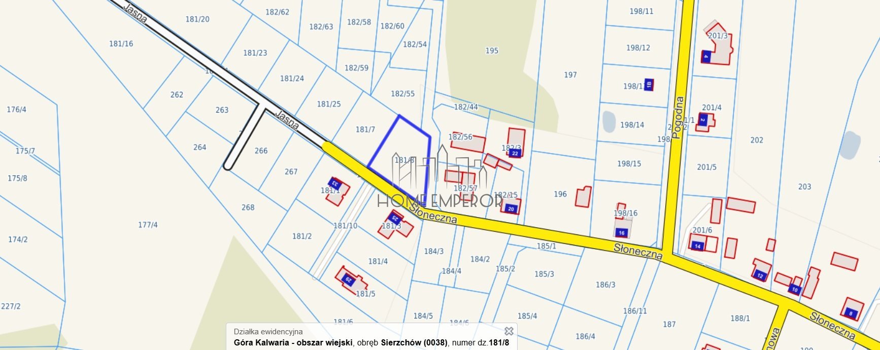 Działka budowlana na sprzedaż Sierzchów, Słoneczna  1 217m2 Foto 4