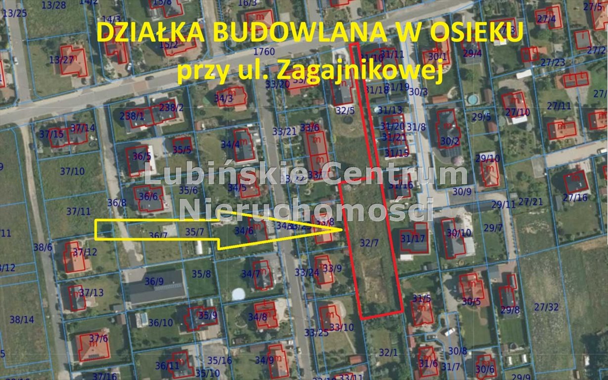 Działka 1800 m² pod dom jednorodzinny, media w drodze - polecam! Osiek  1 800m2 Foto 1
