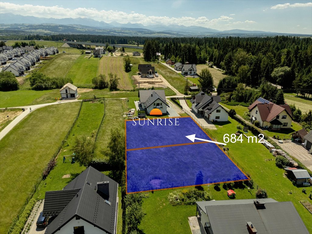 Działka z widokiem na góry, podział, 684 m², Nowy Targ Nowy Targ, Partyzantów  684m2 Foto 1