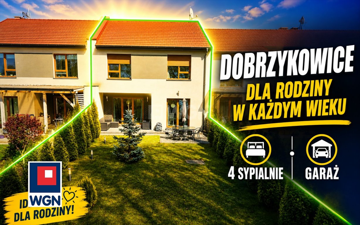 Przestronny dom 120 m² (4 sypialnie, ogród, garaż) w Dobrzykowicach Dobrzykowice, Dobrzykowice, Krótka  357m2 Foto 1