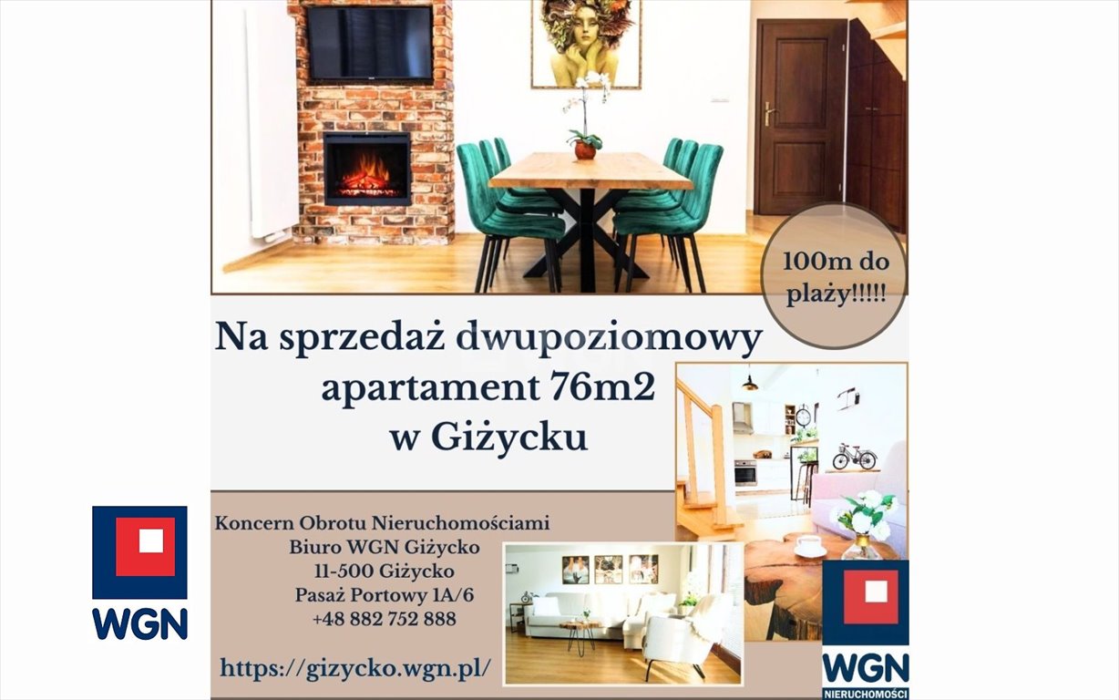 Mieszkanie trzypokojowe na sprzedaż Giżycko, Kolejowa  76m2 Foto 3