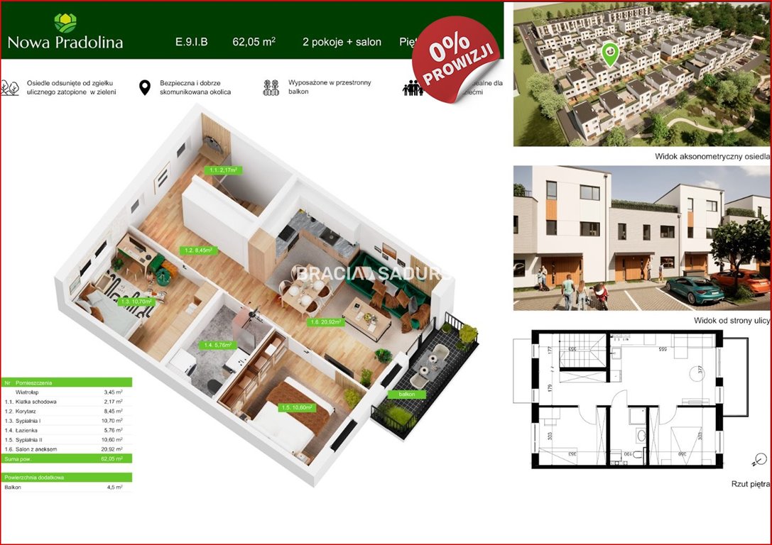 Mieszkanie trzypokojowe na sprzedaż Tarnów, Zabłocie, Skrzyszowska  62m2 Foto 1