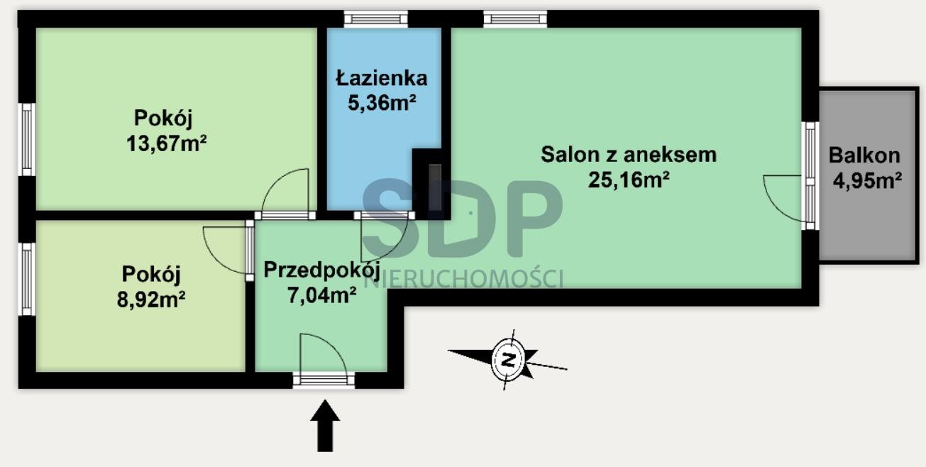 Mieszkanie trzypokojowe na sprzedaż Wrocław, Psie Pole, Lipa Piotrowska, Kominiarska  60m2 Foto 2