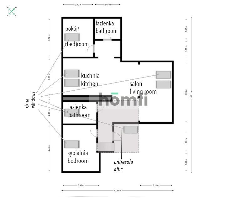 Mieszkanie czteropokojowe  na sprzedaż Warszawa, Włochy, Nowe Włochy, Nike  78m2 Foto 12
