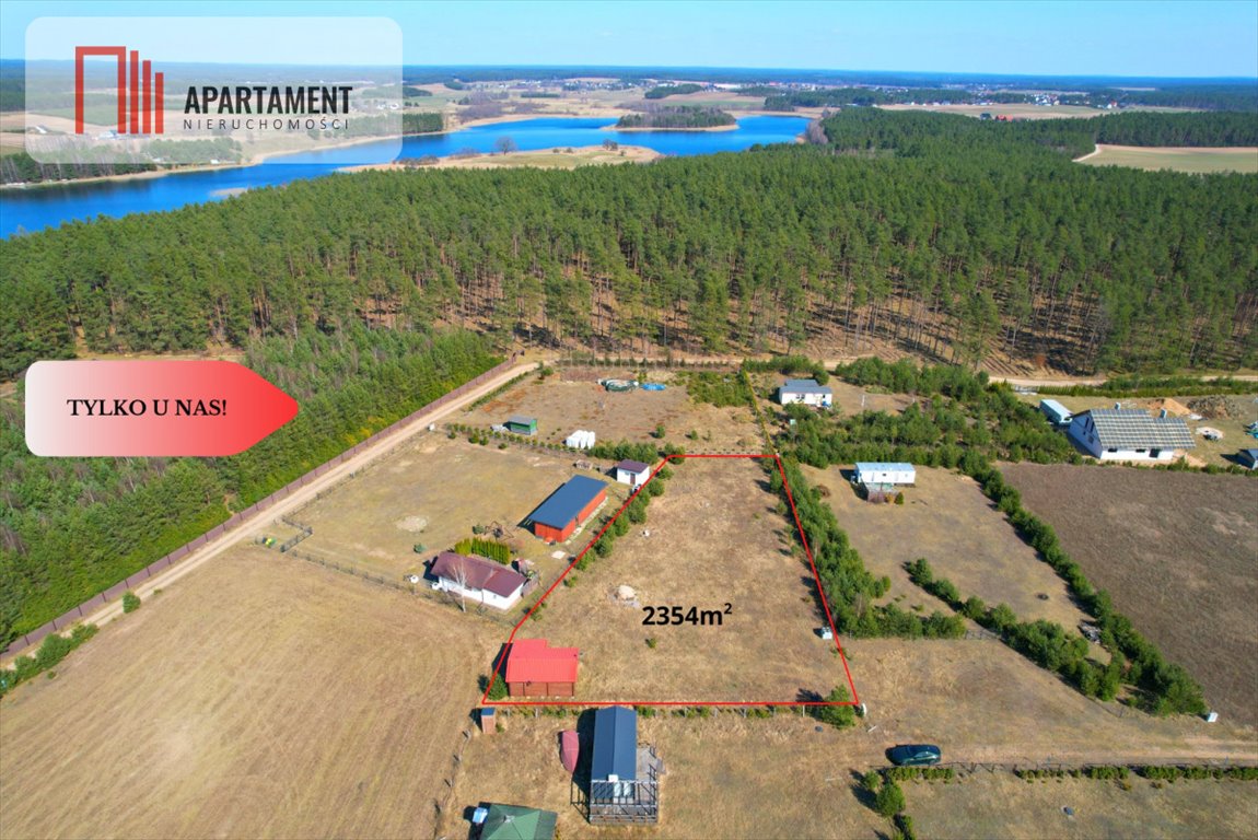 Działka rekreacyjna 2354 m² z domkiem, las i jezioro 300m Lipnica  2 354m2 Foto 1