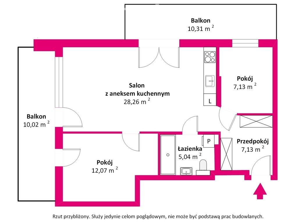 Mieszkanie trzypokojowe na sprzedaż Radomsko, Piękna  60m2 Foto 11