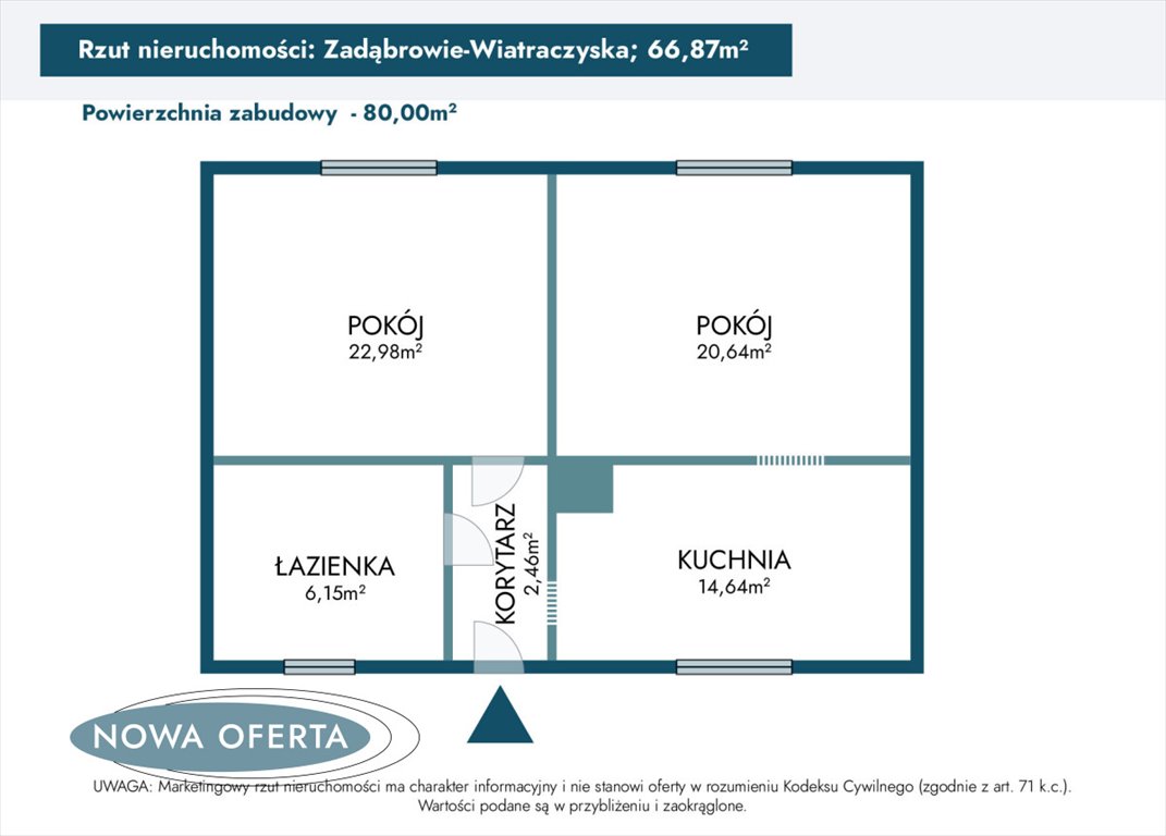 Dom na sprzedaż Zadąbrowie-Wiatraczyska  80m2 Foto 5