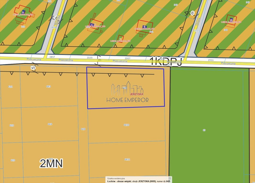 Działka budowlana na sprzedaż Jerzyska, Poprzeczna  1 147m2 Foto 1