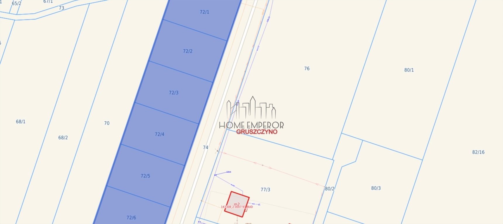 Do sprzedania działki 850 m² w Gruszczynie z mediami i wydzielonymi na podstawie warunków zabudowy Gruszczyno  850m2 Foto 1