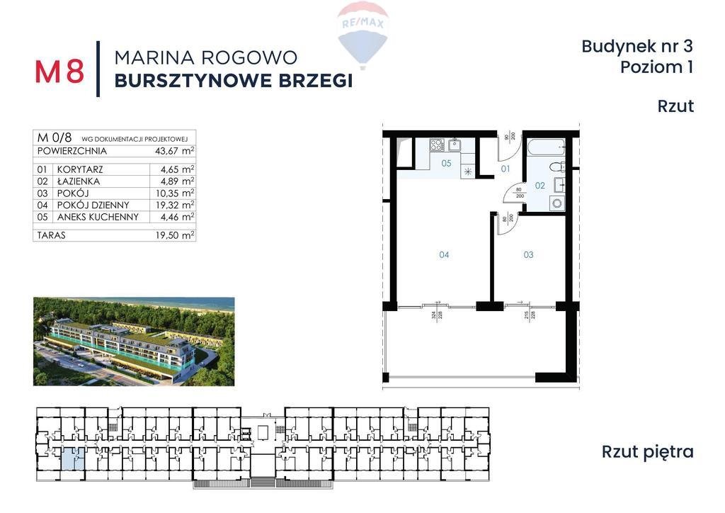 Mieszkanie dwupokojowe na sprzedaż Rogowo  44m2 Foto 1